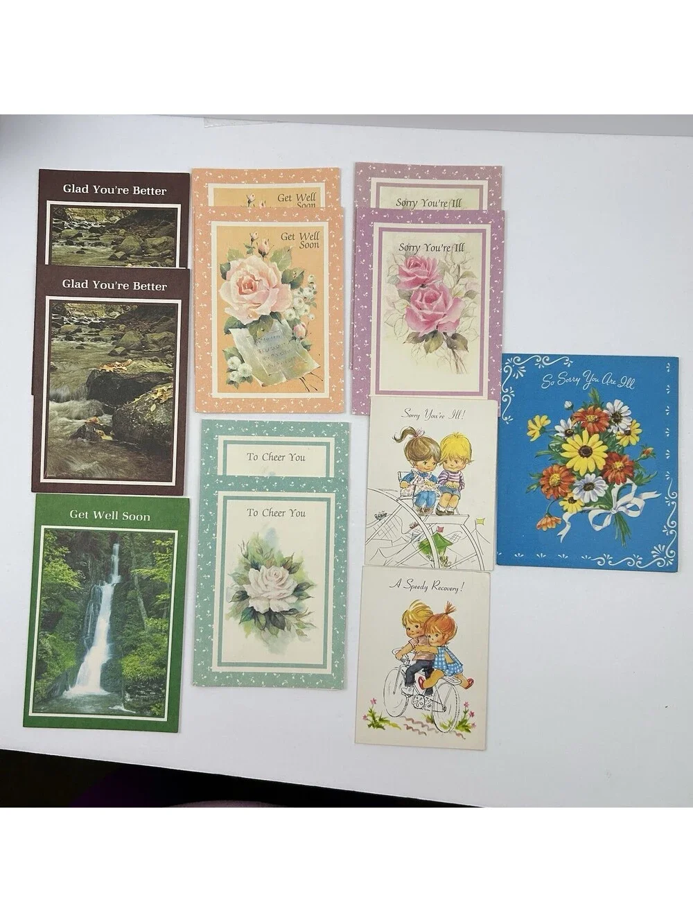 VTG Greeting Card Lot 12x Get Well Soon Speedy Recovery Unused 1970s Retro   N-2